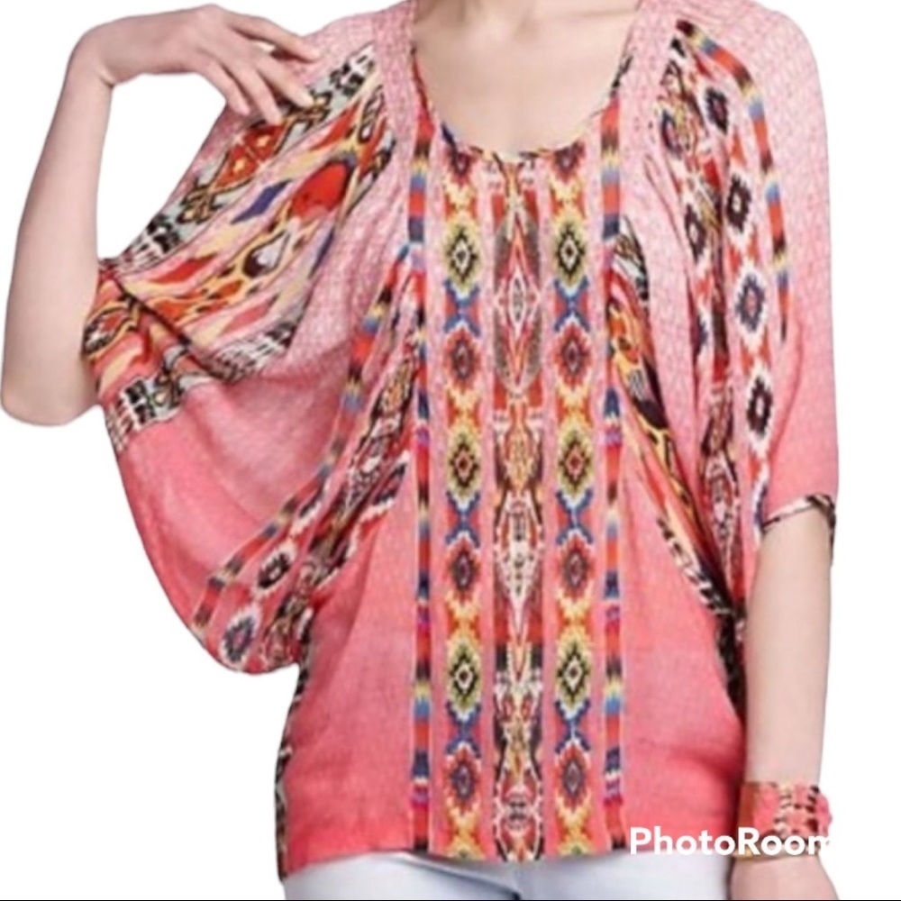 Anthro Tanvi Kedia Shivali Embroidered Beaded Sequin Blouse Top size XS
